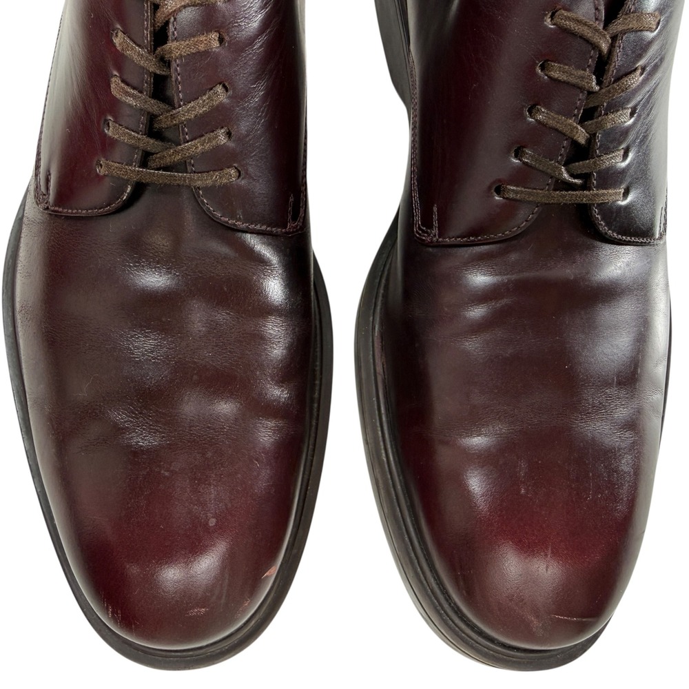 Salvatore Ferragamo Burgundy Leather Oxford Dress Shoes Men Size 8 2E WIDE Italy - Picture 3 of 14